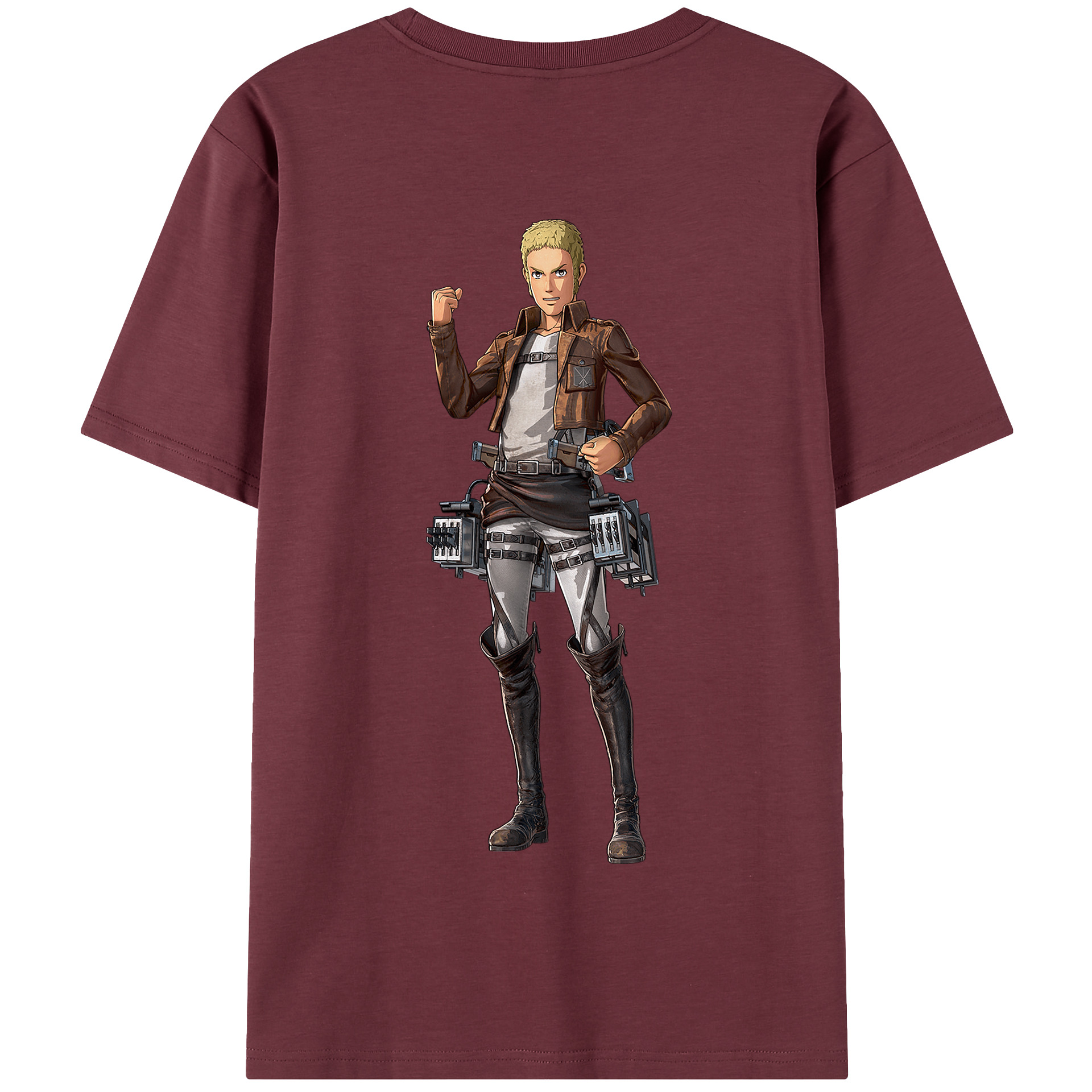 （画像用） 進撃の巨人 ライナー・ブラウン Attack on Titan Reiner Braun 綿100％半袖Tシャツ（背面プリント）